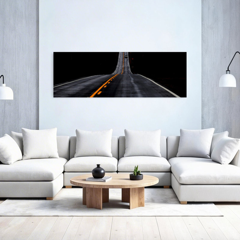 Art mural contemporain route sombre, H 20 po x l 60 po