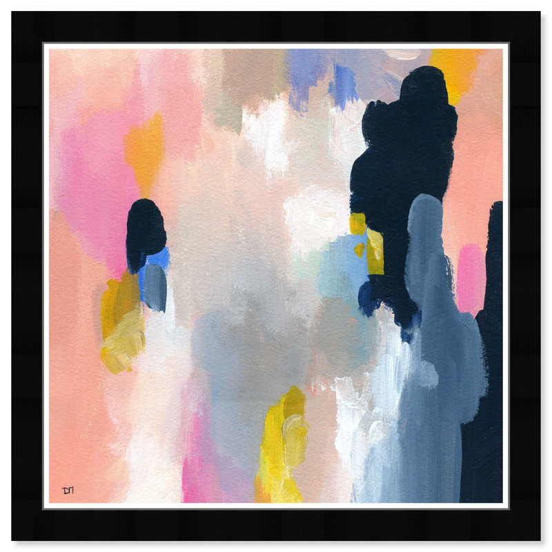 Abstrait «Happy pensé» - impression sur toile tendue, H 40 po x l 40 po x P 1,5 po, Toile tendue