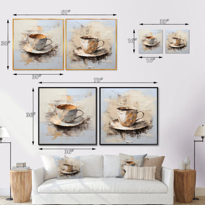 Simple Coffee Cup - Coffee & Tea Square Collage Set Of 2