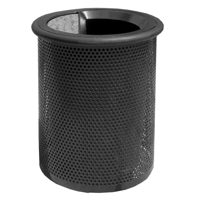 Poubelle en acier 30 gallons, Noir