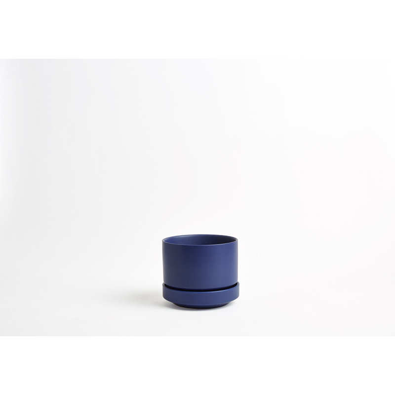 Pot à fleurs en céramique Byer, H 6 po x l 7 po x P 7 po, Bleu