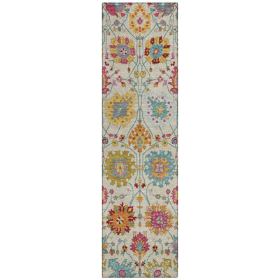 Machine Washable Indoor/Outdoor Chantille ACN2288 Damask Rug