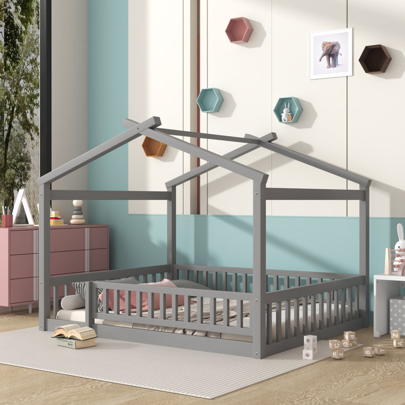 Lit pour enfant Azusa, Double, gris