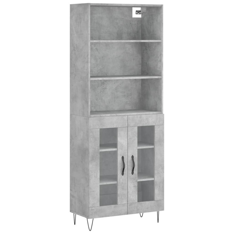 Sieger 69.5 Cm Wide Highboard, Concrete Grey