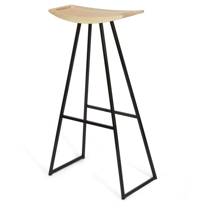 Tabouret de bar et de comptoir Robert, Noir, noir, noir, noir, Érable, Tabouret de bar (siège d'une hauteur de 30 po)