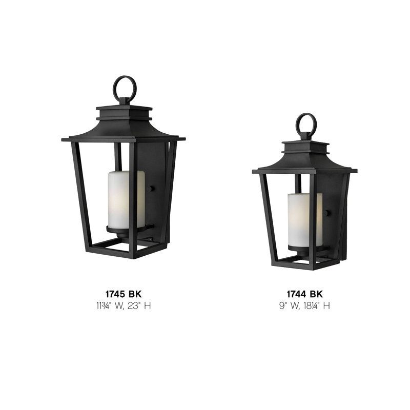 Sullivan Outdoor Wall Lantern, 18.3" H x 9" W x 10" D, Black, Incandescent