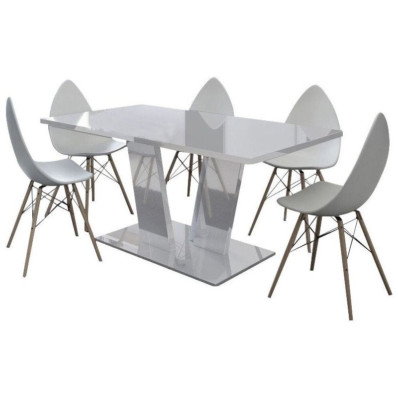 Dining Table Reidy, High Gloss White