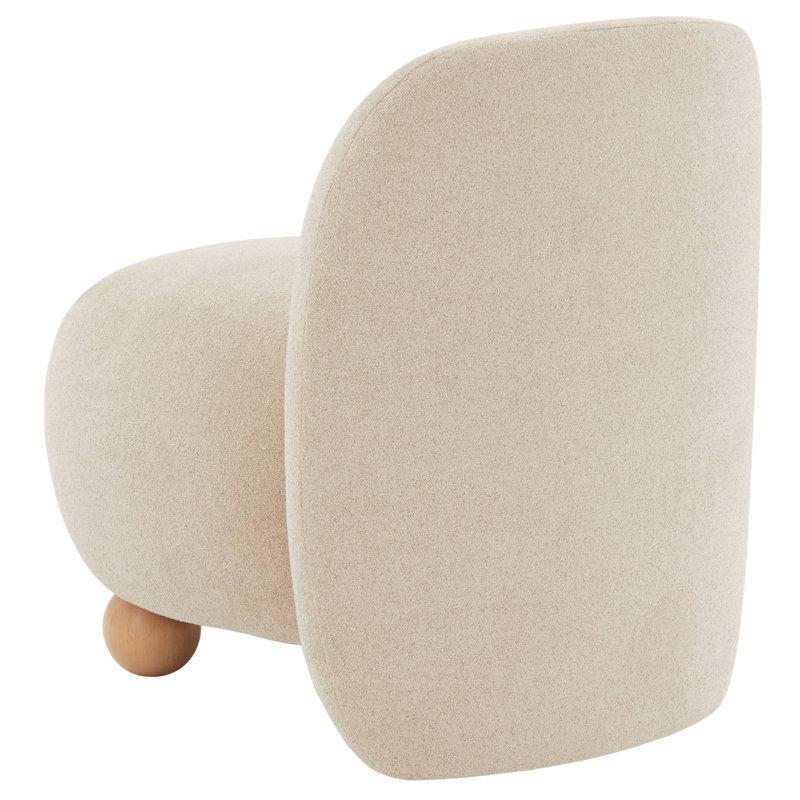 Kalia Boucle Bun Foot Accent Chair, Driftwood Taupe Textured Chenille