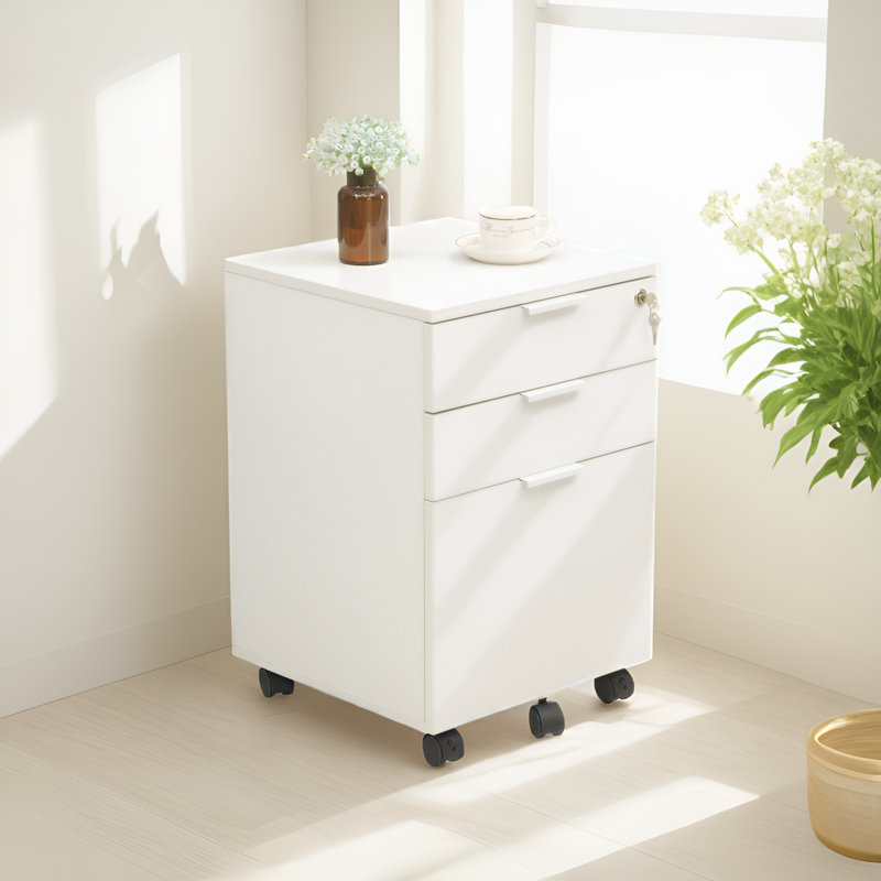 Classeur vertical mobile à 3 tiroirs Gosser Home, Blanc