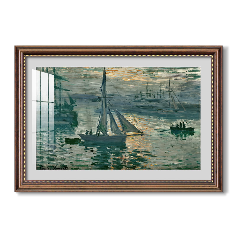Lever du soleil (Marine), 1873 - Claude Monet - Estampe encadrée sur mesure, Dimensions intérieures 24 po x 34 po