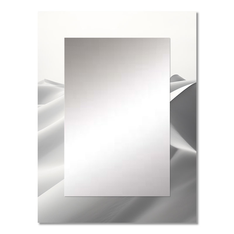 Desert Sands Of Slumber Dreams V - grand miroir mural minimaliste, miroir blanc unique, impression d'art en métal