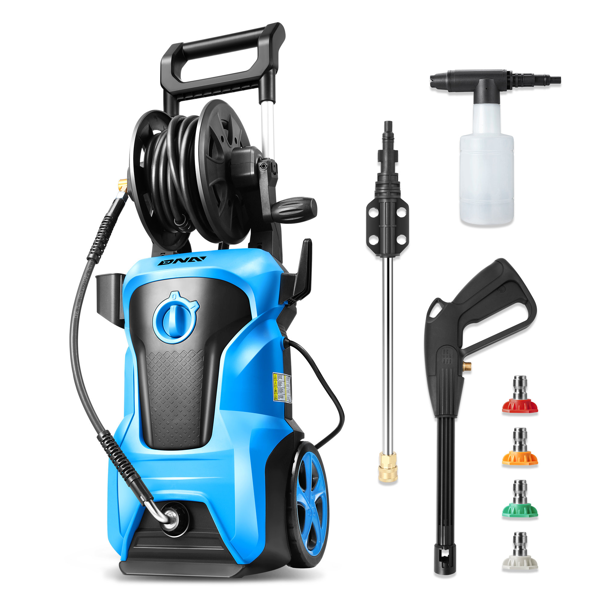 DNA Motoring 2176 PSI 2.4 GPM Max Flow Electric Pressure Washer For ...