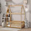 Structure de lit simple en bois avec structure de lit et garde-corps de sécurité