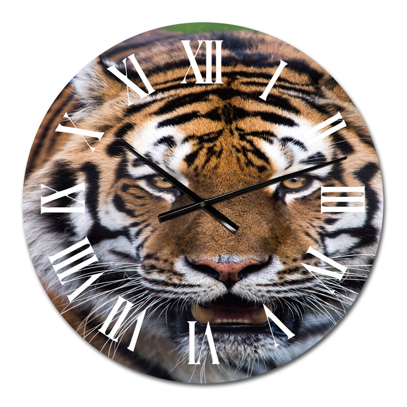 Portrait d'un tigre de Sibérie - horloge murale traditionnelle, Petit