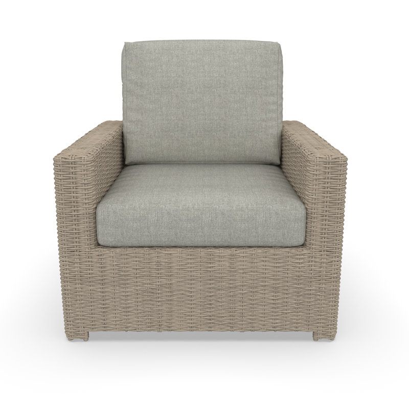 Chaise d'extérieur Henri avec coussins Sunbrella, Toile granit Sunbrella