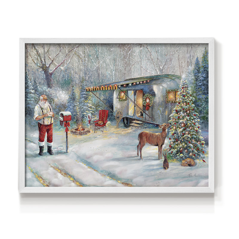 Santa's Hideaway -Framed Print - Restickable, 11" H x 14" W, White