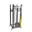 3 Piece Steel Fireplace Tool Set with Log Rack