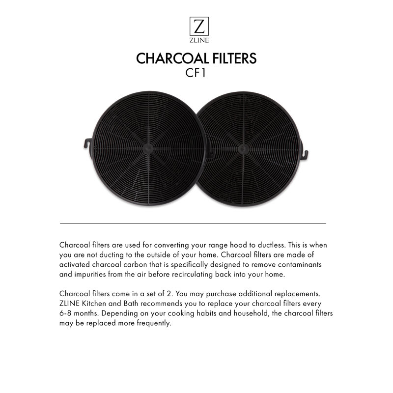 ZLINE Set of Two(2) Charcoal Filters (CF1)
