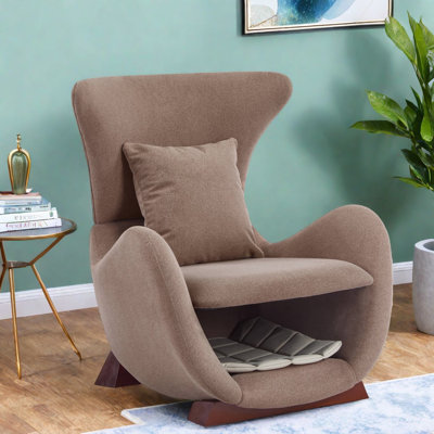 Accent Chairs With Storage, Brown Polyester Modern Compact Home Lounge