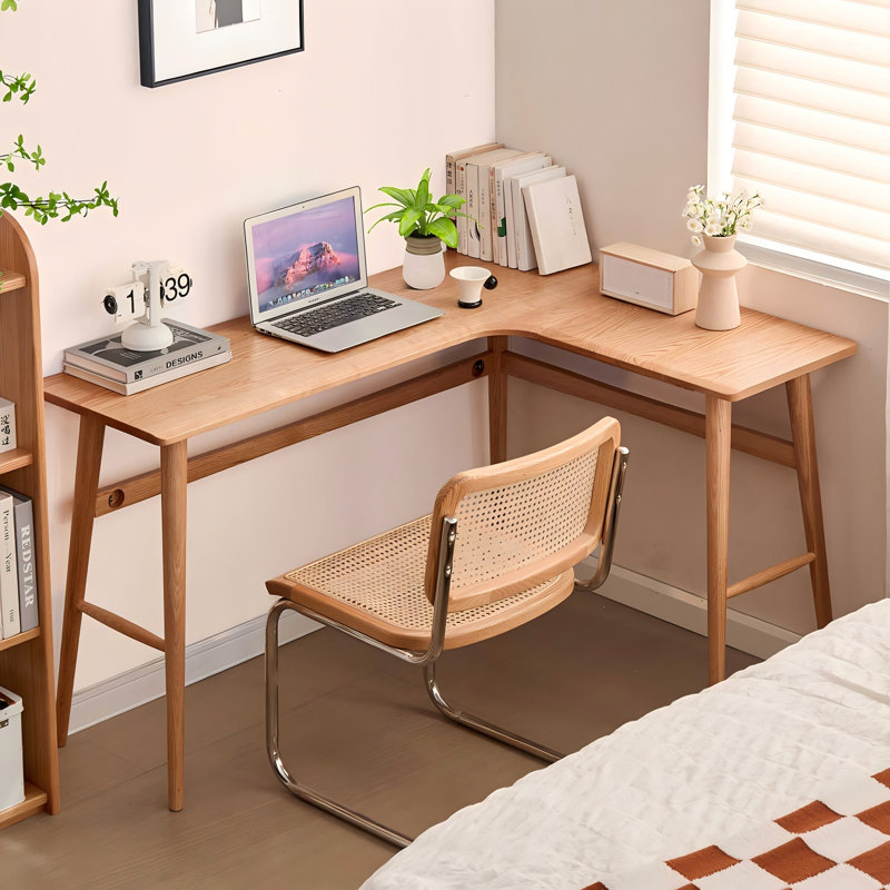 Bureau en L en bois massif, H 29,72 po x l 62,99 po x P 15,75 po