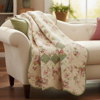 Greenland Home Fashions Bliss Ivory Throw, 50x60 Inches