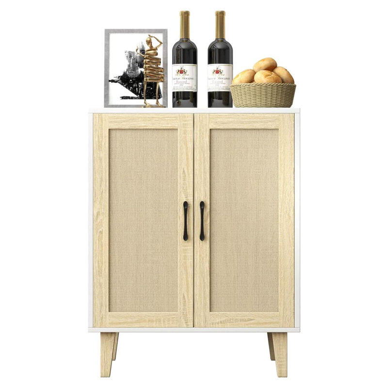 Buffet buffet avec portes en rotin