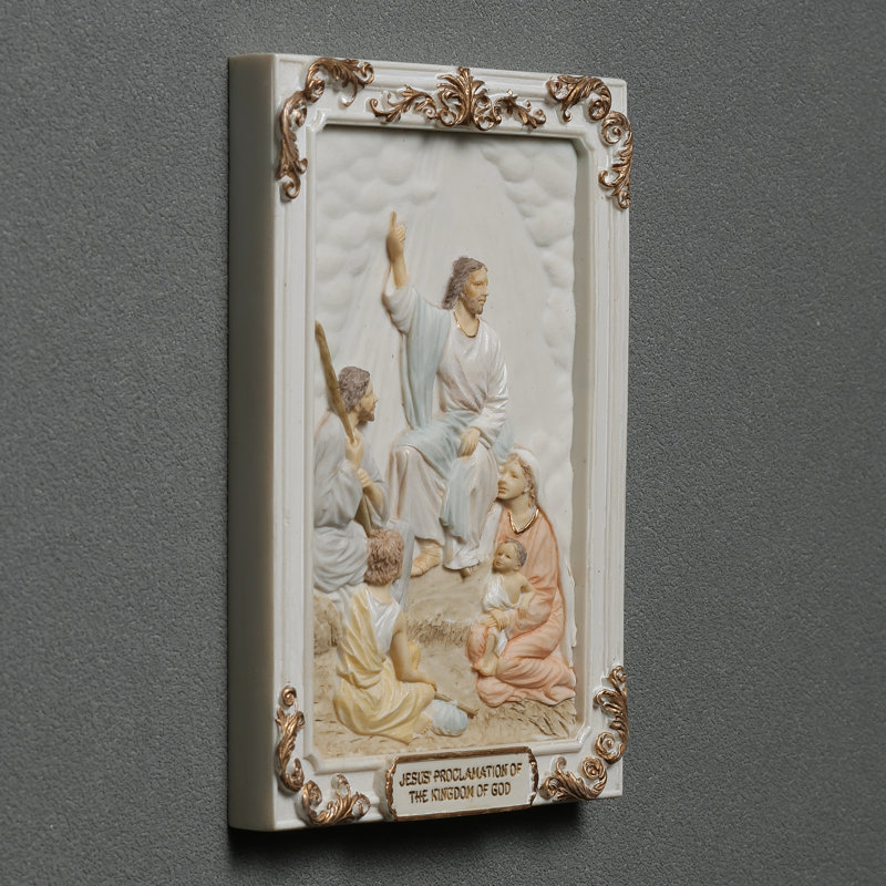 Figurine en polyrésine lumineuse de 4,1 pouces proclamation du Royaume de Dieu par Jésus
