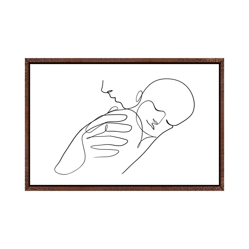 Newborn by Dane Khy - Print on Canvas, 101.6cm H x 152.4cm W x 3.81cm D, Classic Brown Wood Framed