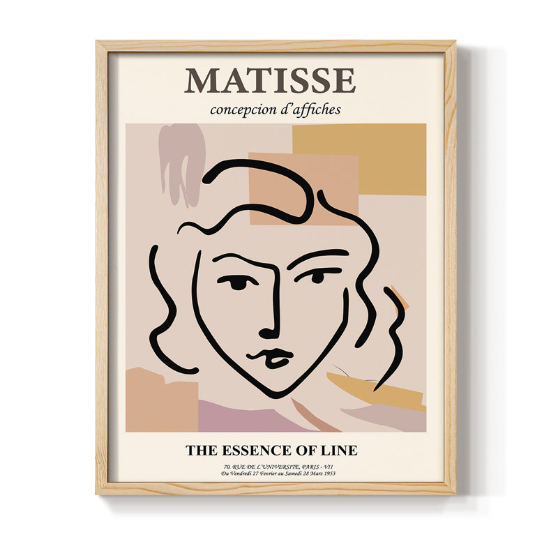 Matisse LXII, reproduction d'art encadrée - bois massif, H 30 po x l 24 po