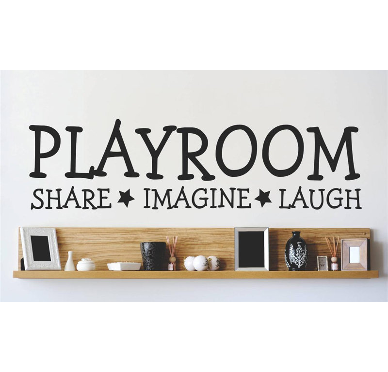 Décalcomanie murale salle jeux share imagine, Noir, H 10 po x l 40 po x P 0,16 po