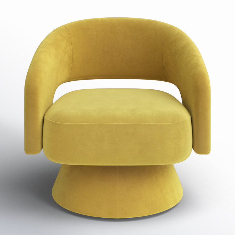 Bhupendra Swivel Accent Chair, Mustard Velvet