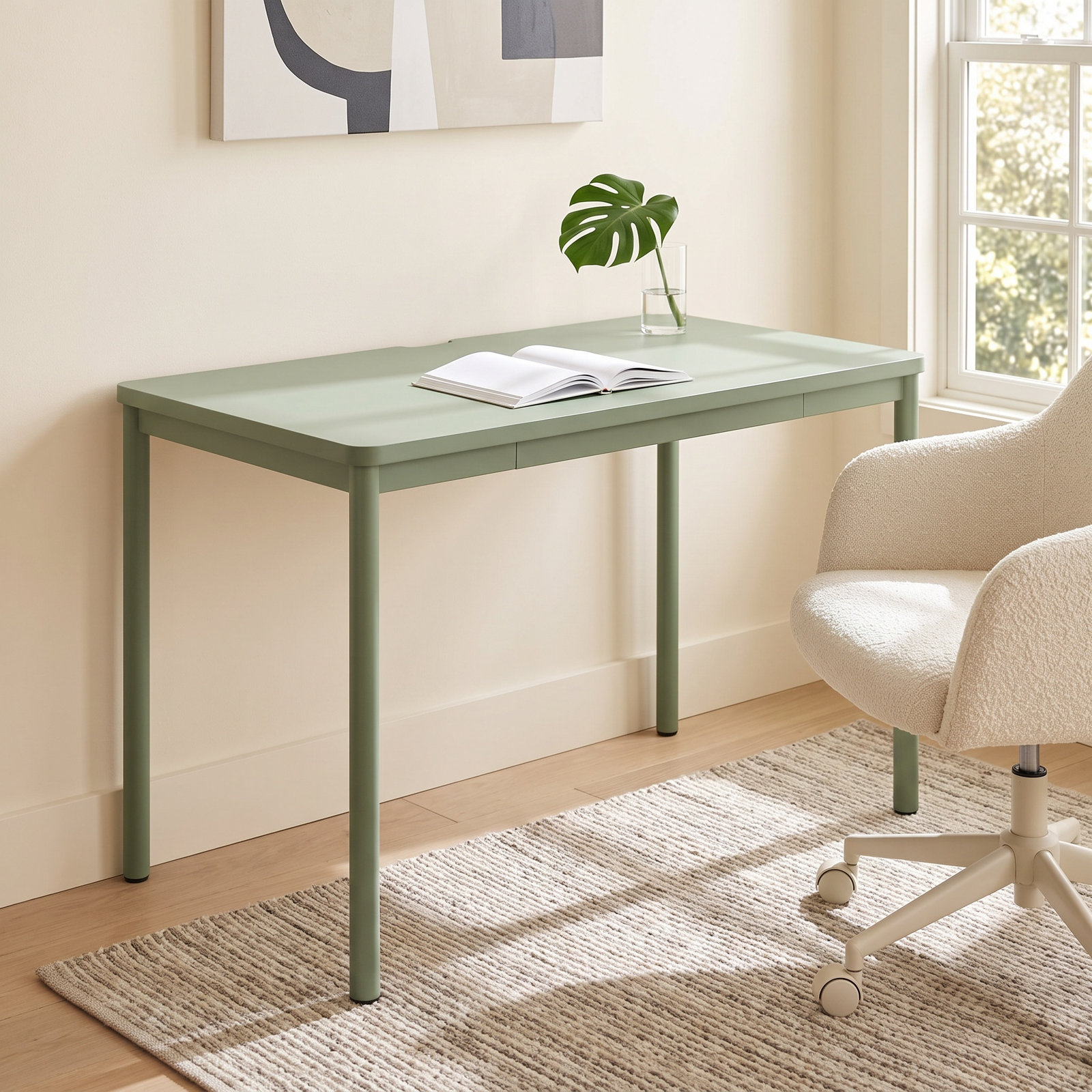 Writing Desk, Sage, 28.5" H x 48" W x 24" D, Sage