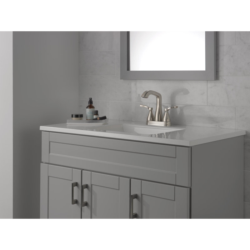 Stryke Centerset Bathroom Faucet with Drain Assembly, Stainless