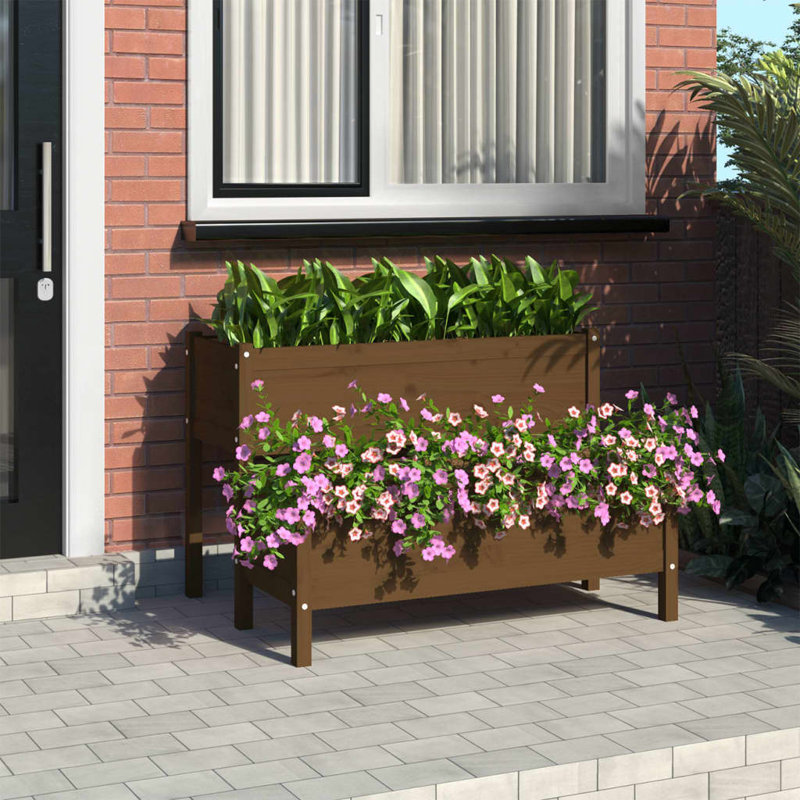 Anyssa Wood Raised Garden Bed, Grey, 75cm H x 110cm W x 84cm D