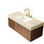 Comptoir en pierre frittée de 48 po à motif avec cuve en céramique encastrée et trois trous de robinet pré-percés standard, beige, profondeur 47,39 po, largeur 18,4 po, hauteur 8,47 lb, résistance tenace à