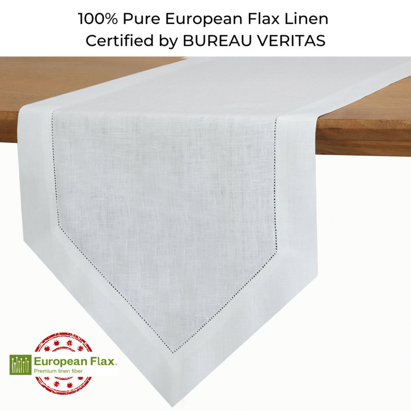 Chemin de table D'Moksha Homes, L 108 po x l 14 po, Snowy White