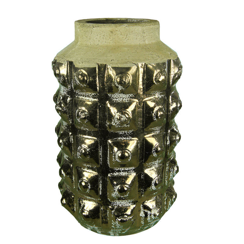 Vase de table, Or, H 10 po x l 6 po x P 6 po
