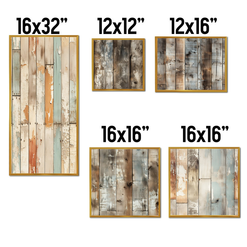 Mullen - ensemble d'art mural sur toile rétro de 5, Cadre flottant doré