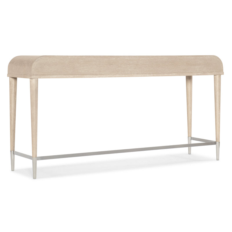 Cream Oak Veneer and Metal Console Table with Storage