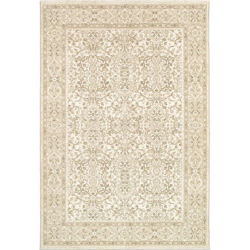 Duckett Abstract Champagne Pearl Performance Area Rug, Rectangle 9'2" x 12'9"