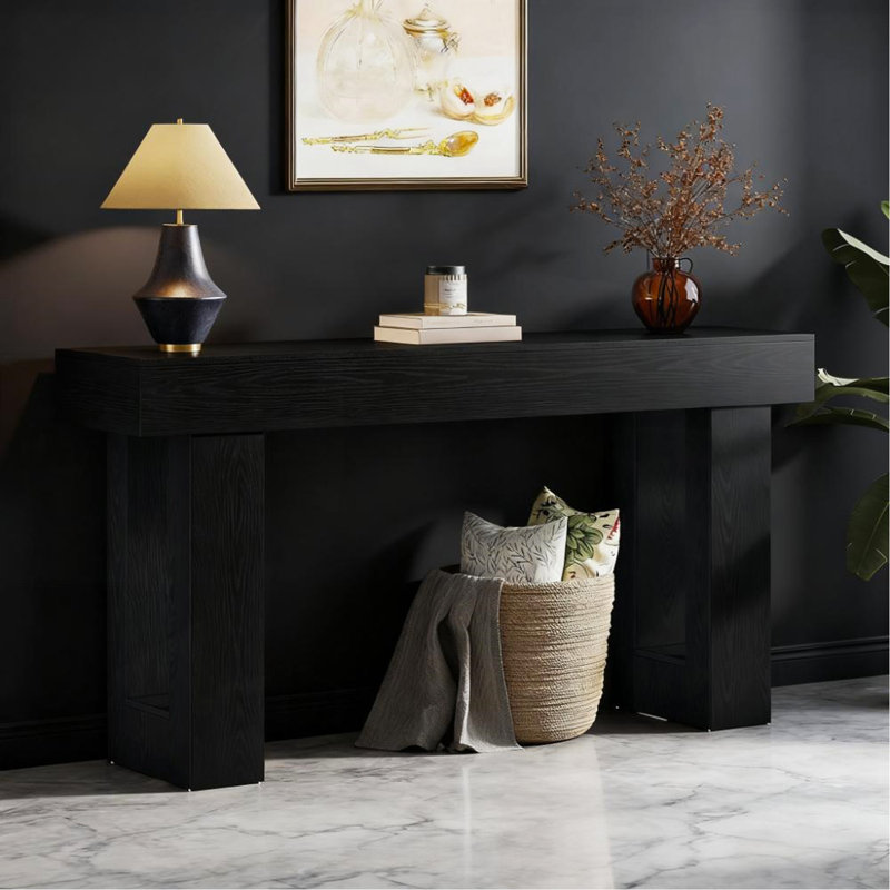 Wooden Console Table, Sofa Side Table, Living Room Table Rectangular Sofa Table Behind The Couch