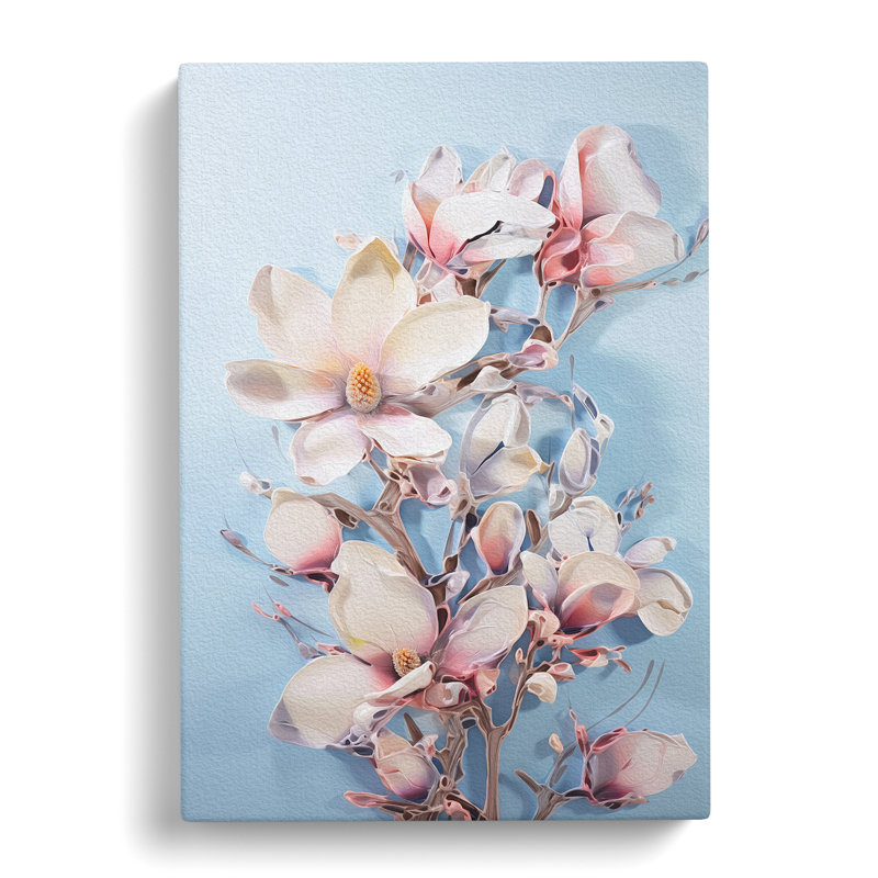 Magnolia Flower Expressionism No.3 - Wrapped Canvas, 76cm H x 50cm W x 3cm D