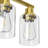 19.5 in. 3-Light Brushed Gold Vanity Light with Clear Glass Shades and Rectangular Backplate-52543280
