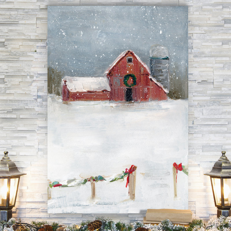 " Christmas On The Farm II ", 12" H x 8" W x 1.5" D
