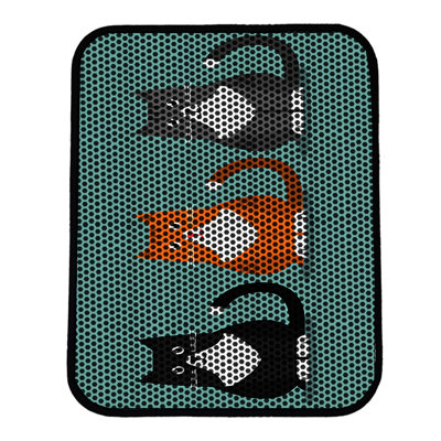 Tapis pour litière de qualité supérieure, 18 po x 24 po | 50% PVC / 50% polyester, lavable à la machine et passer l'aspirateur | Conception durable et facile à nettoyer pour les propriétaires d'animaux de compagnie | Protégez vos planchers des dégâts de la litière