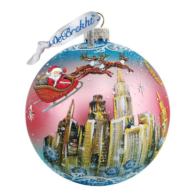 Holiday Splendor 3.5'' Handmade Glass Ball Ornament
