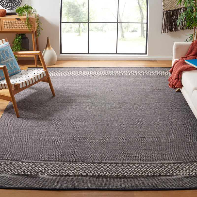 Danytza Flat Weave Cotton Striped Rug, Rectangle 8' x 10'