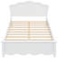 Lit plateforme double en bois avec tête de lit double, finition blanche-635281269