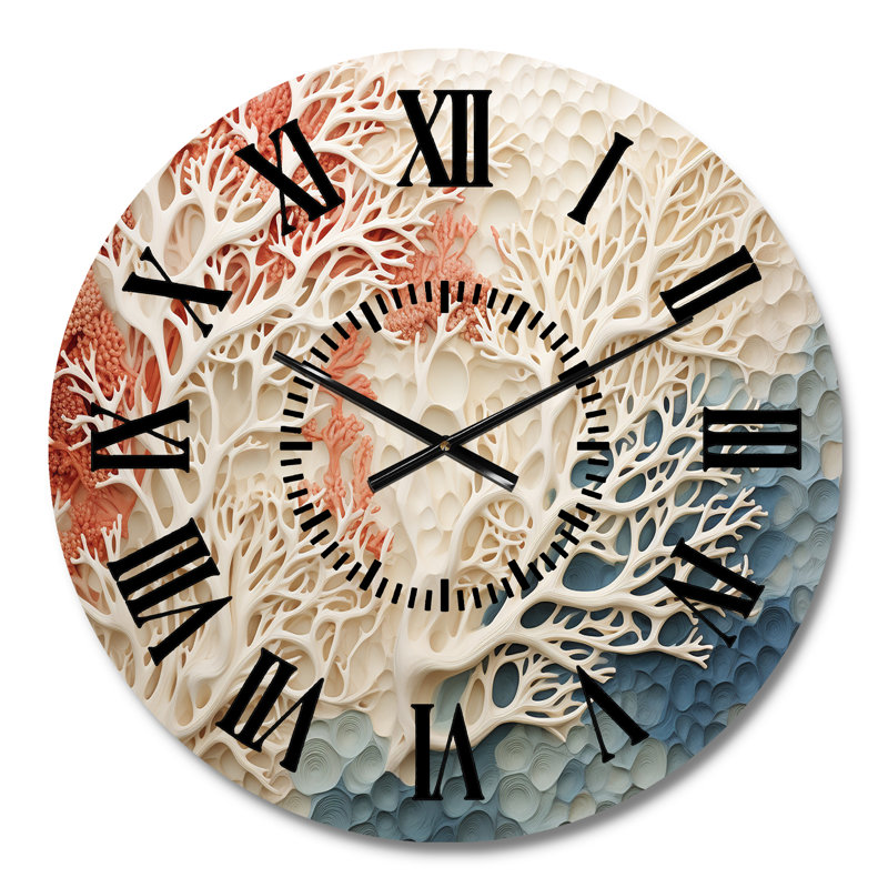 Horloge murale rose et blanche, Médium