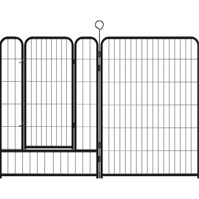 Enclos pour animaux de compagnie en métal robuste de 40 po de hauteur, 16 panneaux avec barrière autobloquante, forme réglable, rouille, sans outil, réglage automatique de la gravité pour l'intérieur et l'extérieur